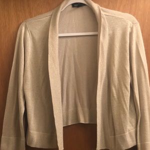 Gold Shimmer 3/4 Sleeve Cardigan
